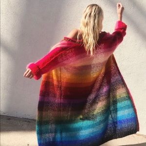 Rose Carmine Rainbow Coat